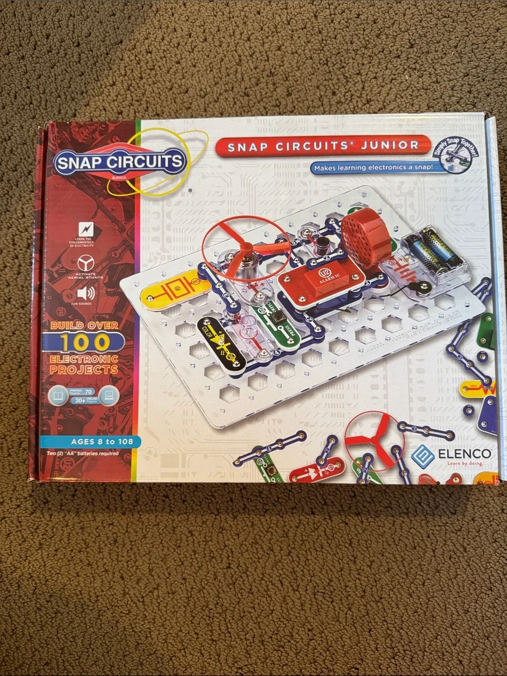 Snap Circuits Junior Electronics Kit – Red and White STEM Toy